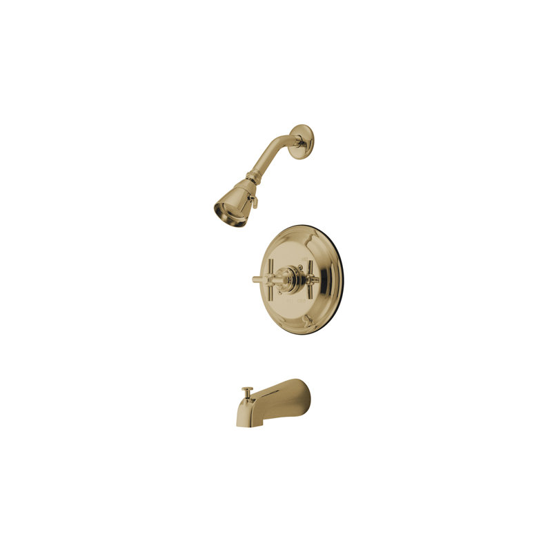 Volume Control Shower Faucet, Polished Brass