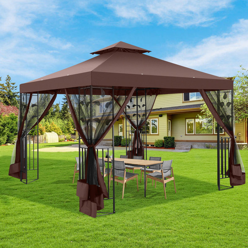 3X3 Waterproof Stable Winterproof Garden Pavilion Party Tent 3X3 Metal Pavilion Stormproof With Mosquito Net Garden Pavilion Weatherproof Stable And Complete Pavilion Terrace