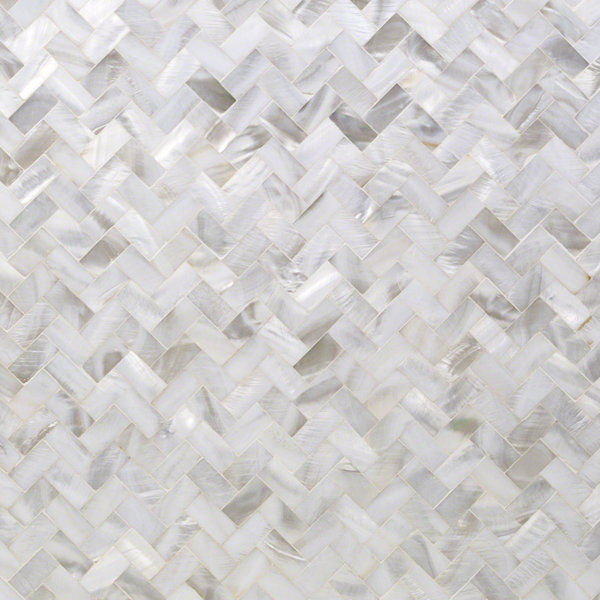 Lokahi 0.39" x 0.79" Seashell Chevron Mosaic Wall Tile