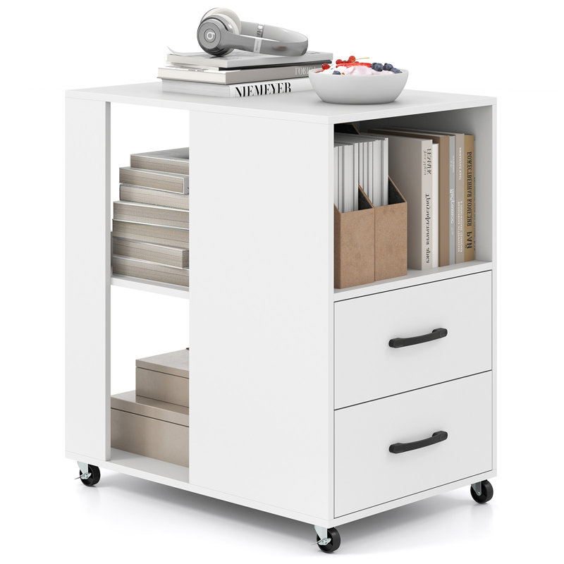 60cm W Manufactured Wood Bedside Table, White