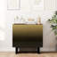 Armoire décorative à 2 portes en noir mat avec détails dorés, fonction d'ouverture par pression, tablettes réglables pour un grand rangement de magazines et d'accessoires, idéale comme rangement de buffet ou de couloir,