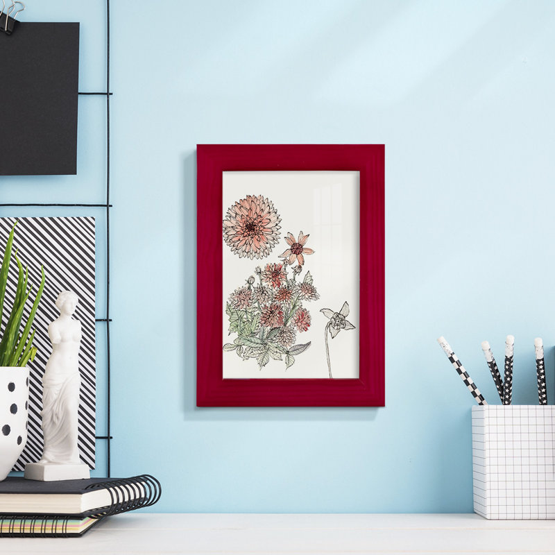 Dahlia Study " Dahlia Study ", Red, 6" H x 8" W x 1" D