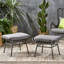 Table d'appoint d'extérieur gris moderne - hauteur de 19,25 po, fer et plastique, coussins d'eau, polyvalent, repose-pieds requis
