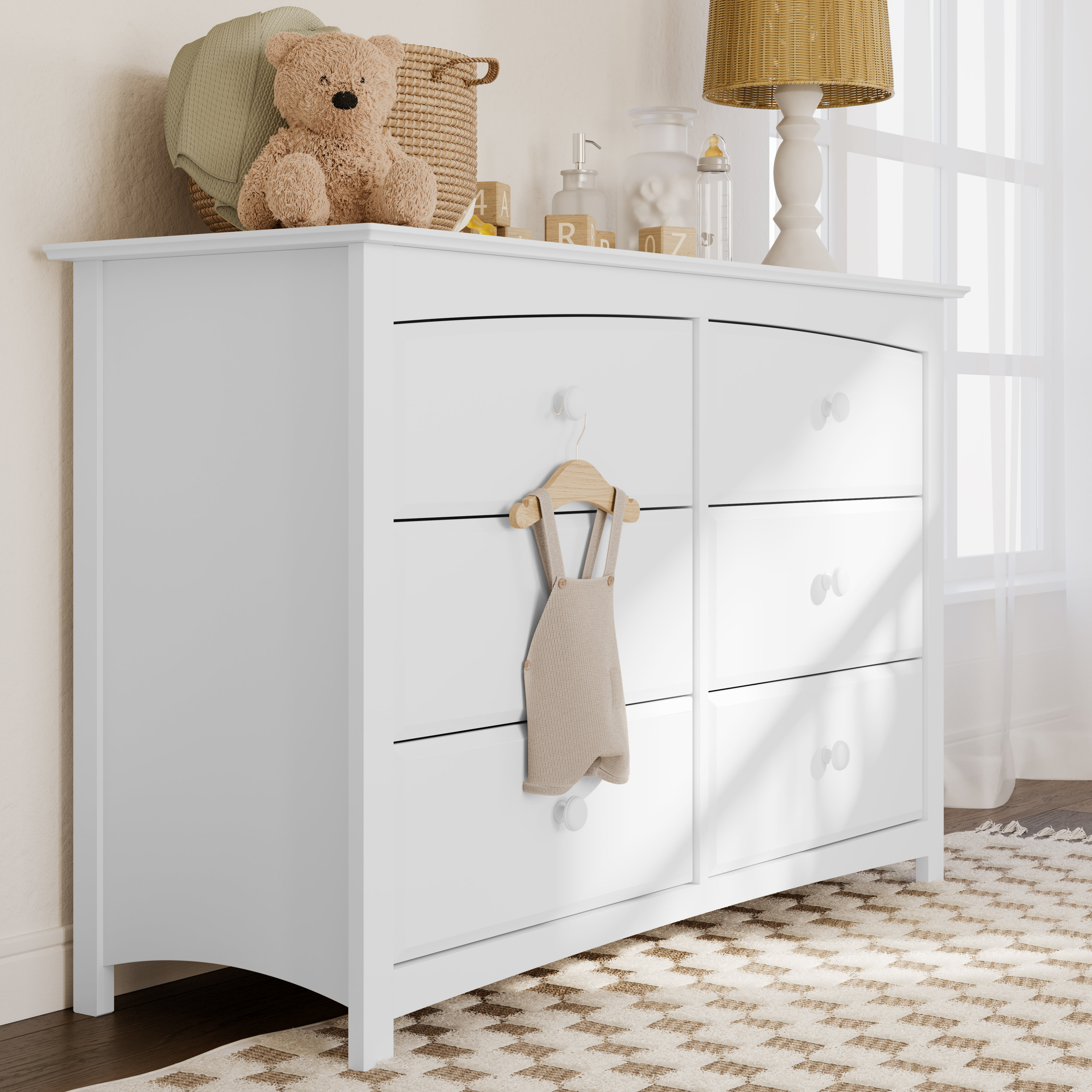 storkcraft kenton 6 drawer dresser grey Wood 6-Drawer Double & Reviews 071726MD-70%