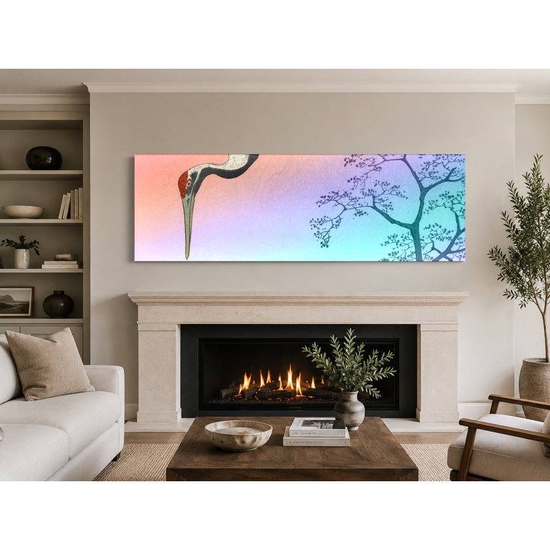 Grues à Ueno (cent vues célèbres d'Edo) - Art mural sur toile panoramique, 36" W x 12" H