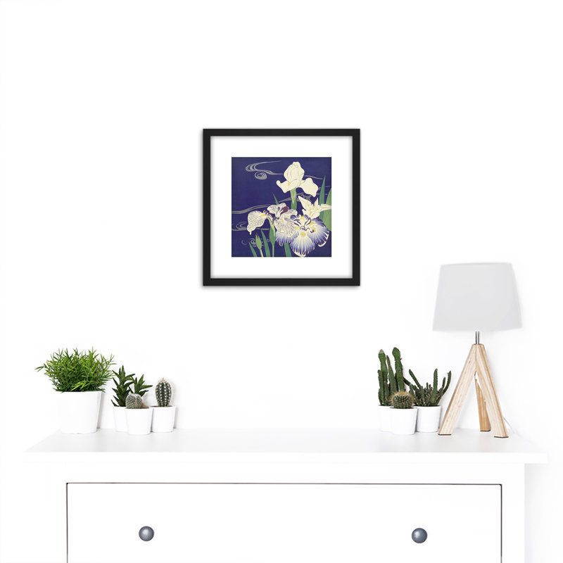 Tsukioka Kogyo Irises Purple and White Plants 1 Piece Single Picture Frame Painting