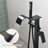 Freestanding Tub Faucet With Handheld Shower Single Hole Waterfall Bathtub Faucet Brass 2 Handle Floor Mount Tub Fillers With Valve-110333625