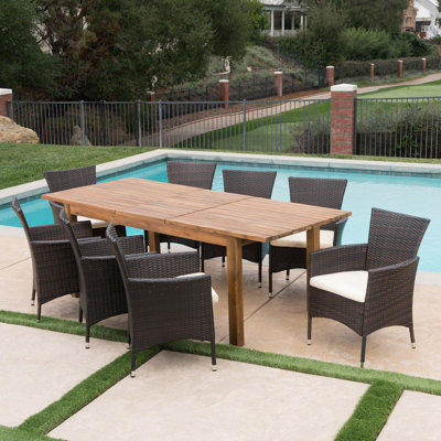 Swinney Rectangular 8 - Person 78.25" Long Dining Set with Cushions
