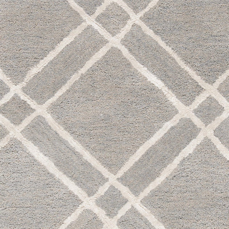 Milroy Hand Tufted Wool Geometric Rug, Rectangle 3' x 5'