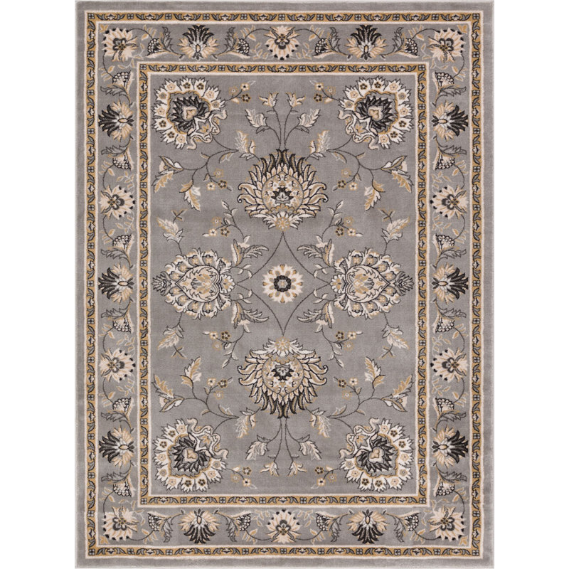 Delatorre Traditional Oriental Persian Grey Rug, Rectangle 200 x 280cm