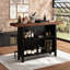 2-Tier 63'' Home Bar Table With Footrest Fluted Design Mini Coffee Bar Cabinet Kitchen Pub Bistro Dining Room-1796152462