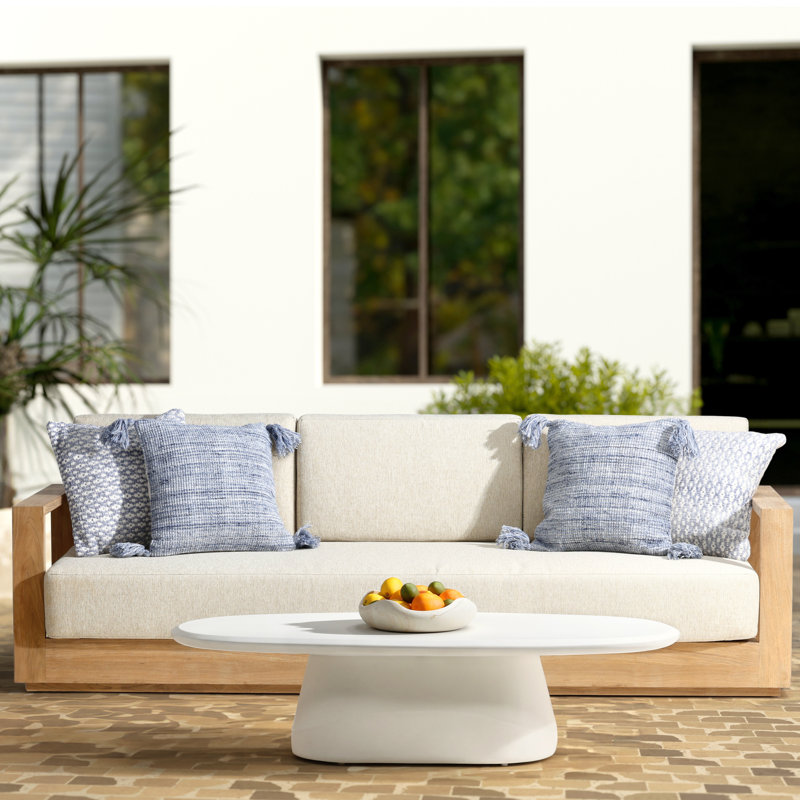Darlene 94" Outdoor Olefin Patio Sofa, Charcoal