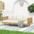 3-Seater Daybed, Beige Upholstered Sofa Daybed-333104503-333104489
