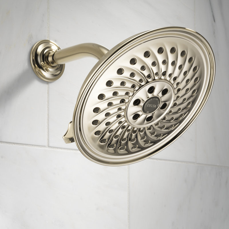 Pomme de douche fixe avec technologie H2okinetic, Nickel poli brillant