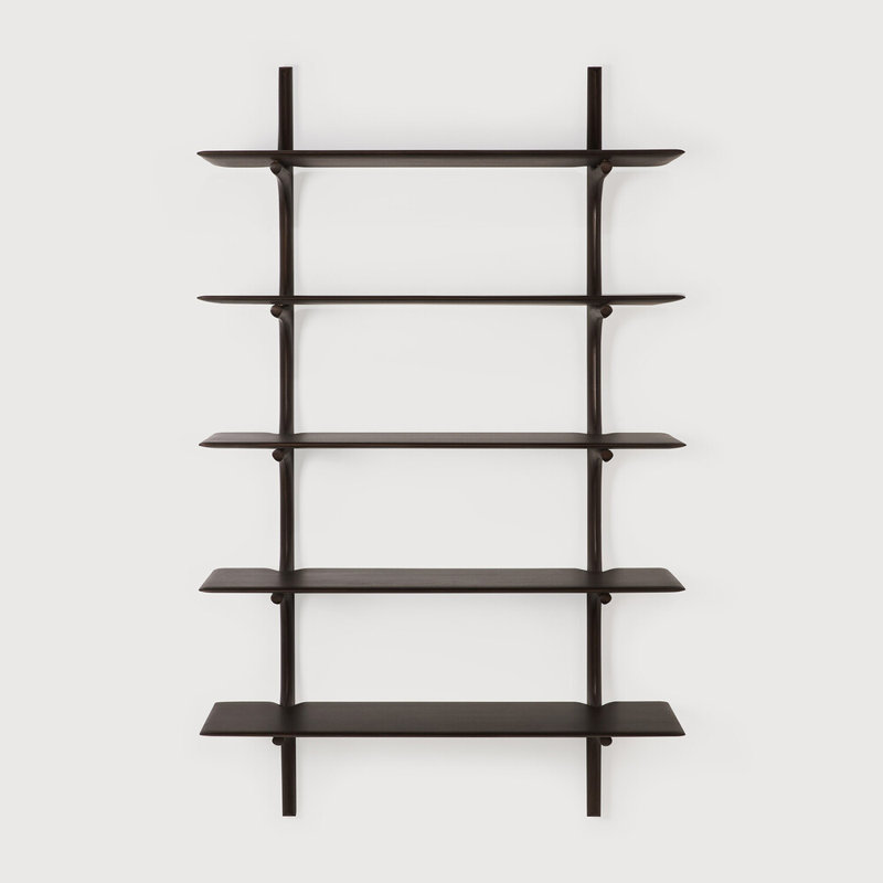 Pi Mahogany Tiered Shelf, Mahogany Dark Brown