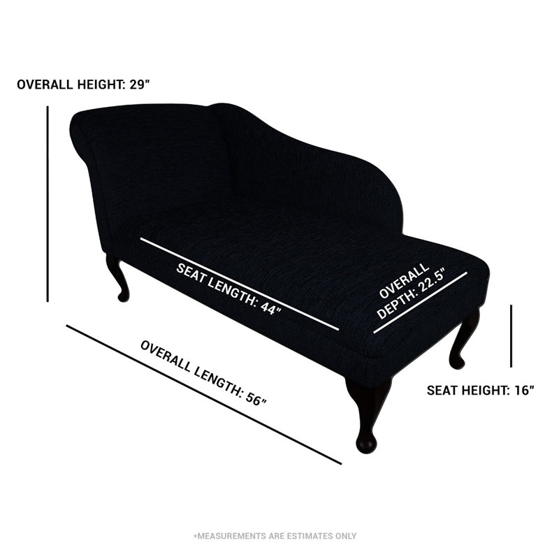 Upholstered Chaise Lounge, Right-Arm Chaise, Grey