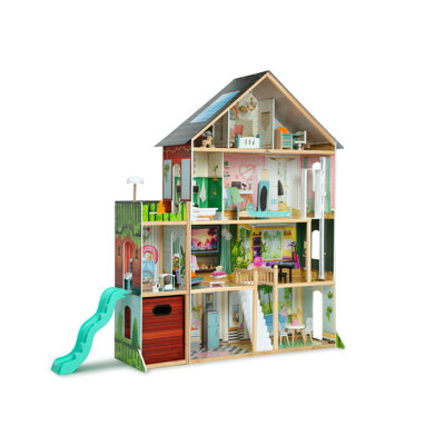 Delta Children Deluxe Maui Dollhouse - Large 4-Story Dollhouse With 12 Rooms Includes 50 Accessories