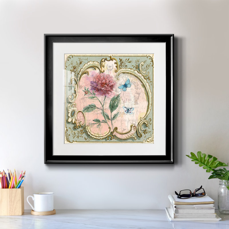 «Classical Flower I» par J Paul, reproduction d'art sur papier encadrée, Papier encadré noir