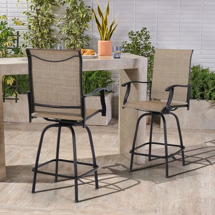 Lark Manor Alyne Metal Outdoor 29.9'' Bar Stool & Reviews | Wayfair