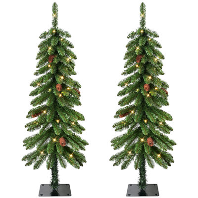 Alpine 4' Pre-Lit Pine Tree
