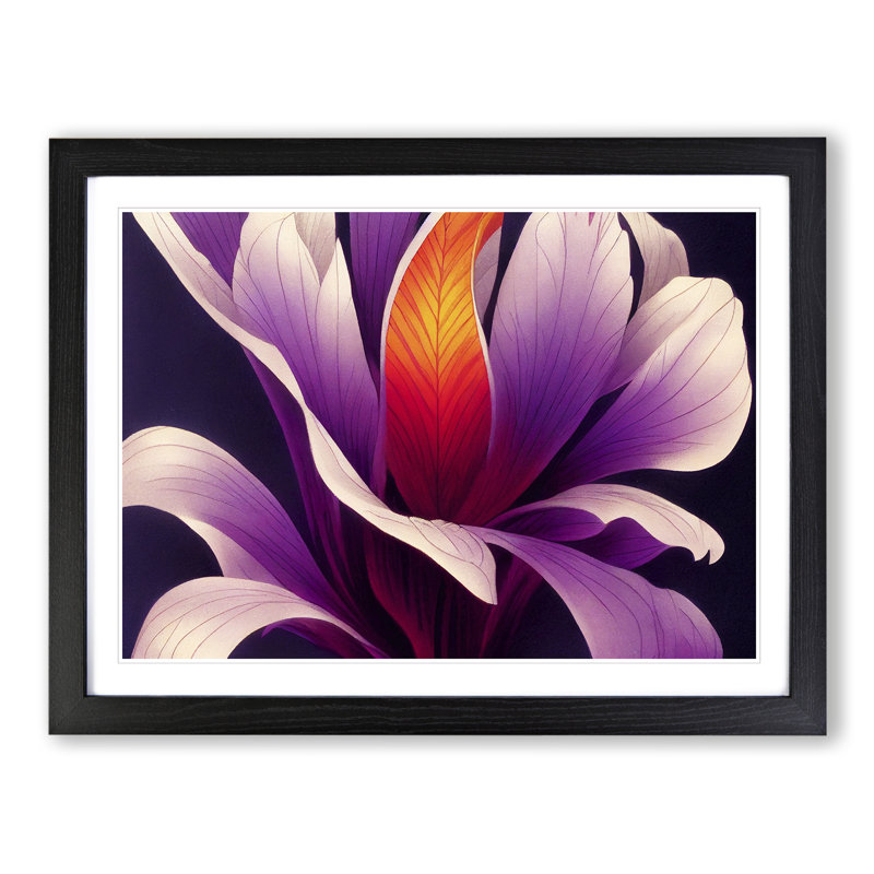 Sweet Flower - Single Picture Frame Print, Black, 46cm H x 64cm W x 2cm D