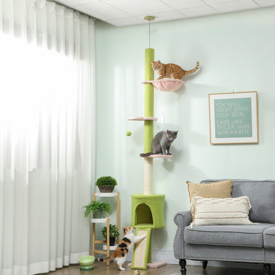 Tour pour arbre à chat, du sol au plafond, hauteur réglable 87 po - 94,5 po