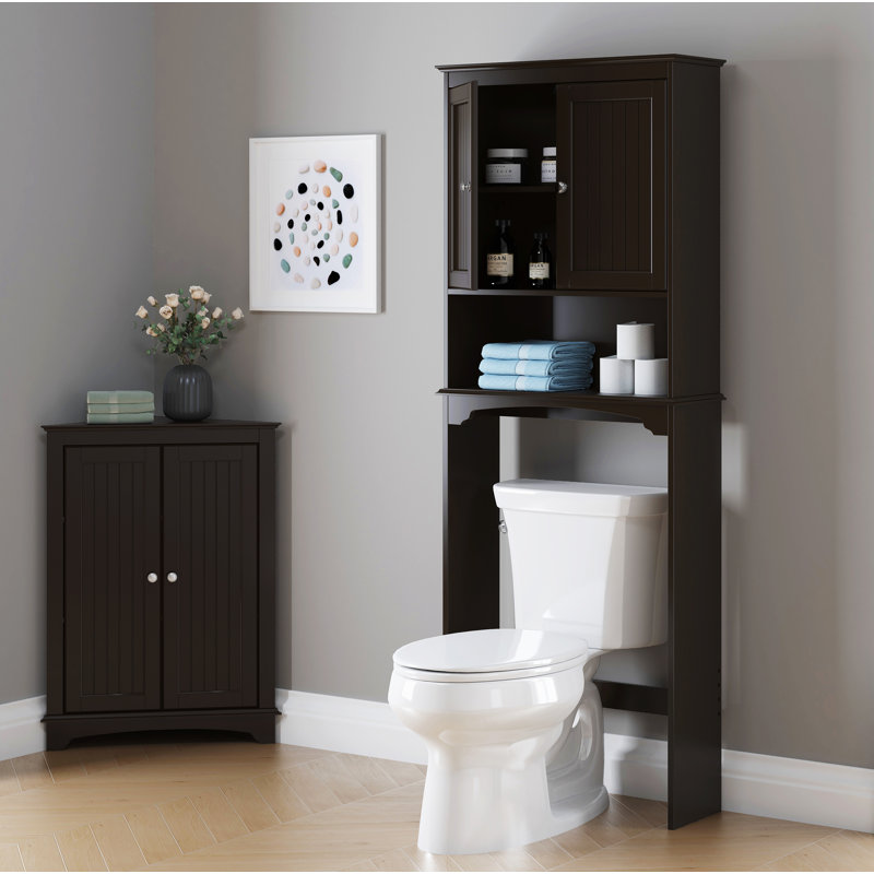Hardan Over The Toilet Storage, Espresso, 66"H x 24.8"W x 9"D