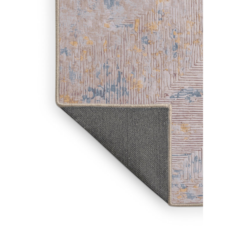 Tapis beige soyeux et moelleux, Tapis de couloir 2 pi x 4 pi