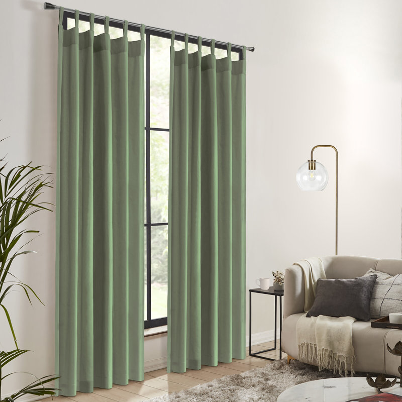 Rideau 100% coton, L 40 po x L 84 po, Sauge