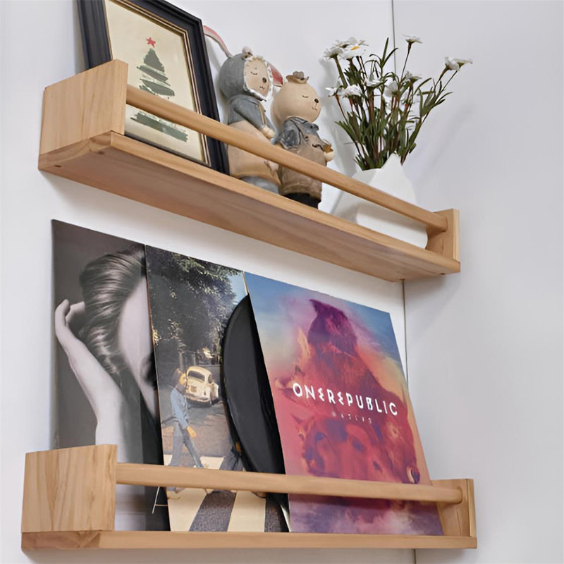Tablette murale en bois massif, H 3,34 po x l 19,68 po x P 4,33 po