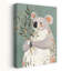 Gentle Koala Embracing Eucalyptus Abstract Contemporary Koala Forest Nature Wall Art Print by Mathieu - Wrapped Canvas Print-1592115242