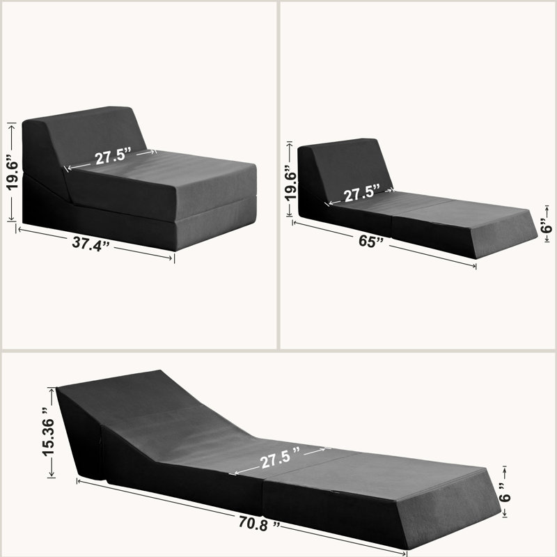Canapé Ebern Designs, Gris foncé