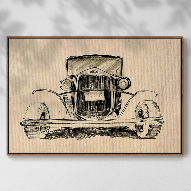 Model A Lines II, reproduction d'art sur toile, Noyer, H 25 po x l 37 po x P 2 po