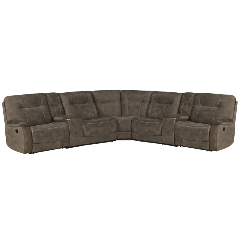 Karliyah 7 Piece Modular Manual Reclining Sectional, Shadow Brown