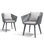 Chaises de salle à manger ergonomiques en acier inoxydable avec coussins (ensemble de 2)
