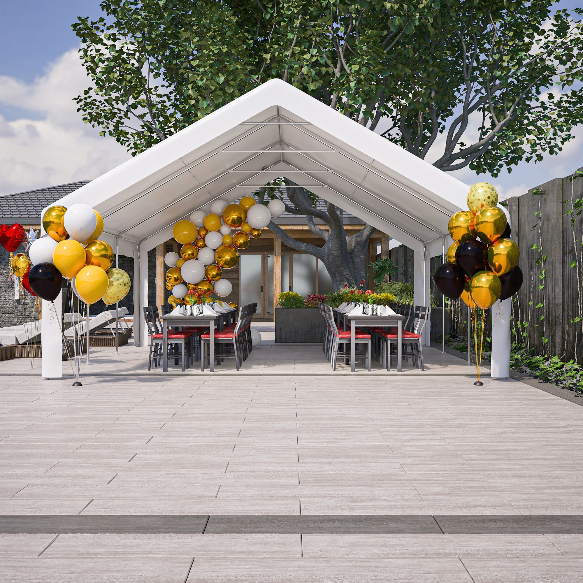 CHENGGUHENGXIN Party Tent, Outdoor Canopy Gazebo for Carport Camping Garden  Wedding BBQ Commercial | Wayfair, image size:2000x2000