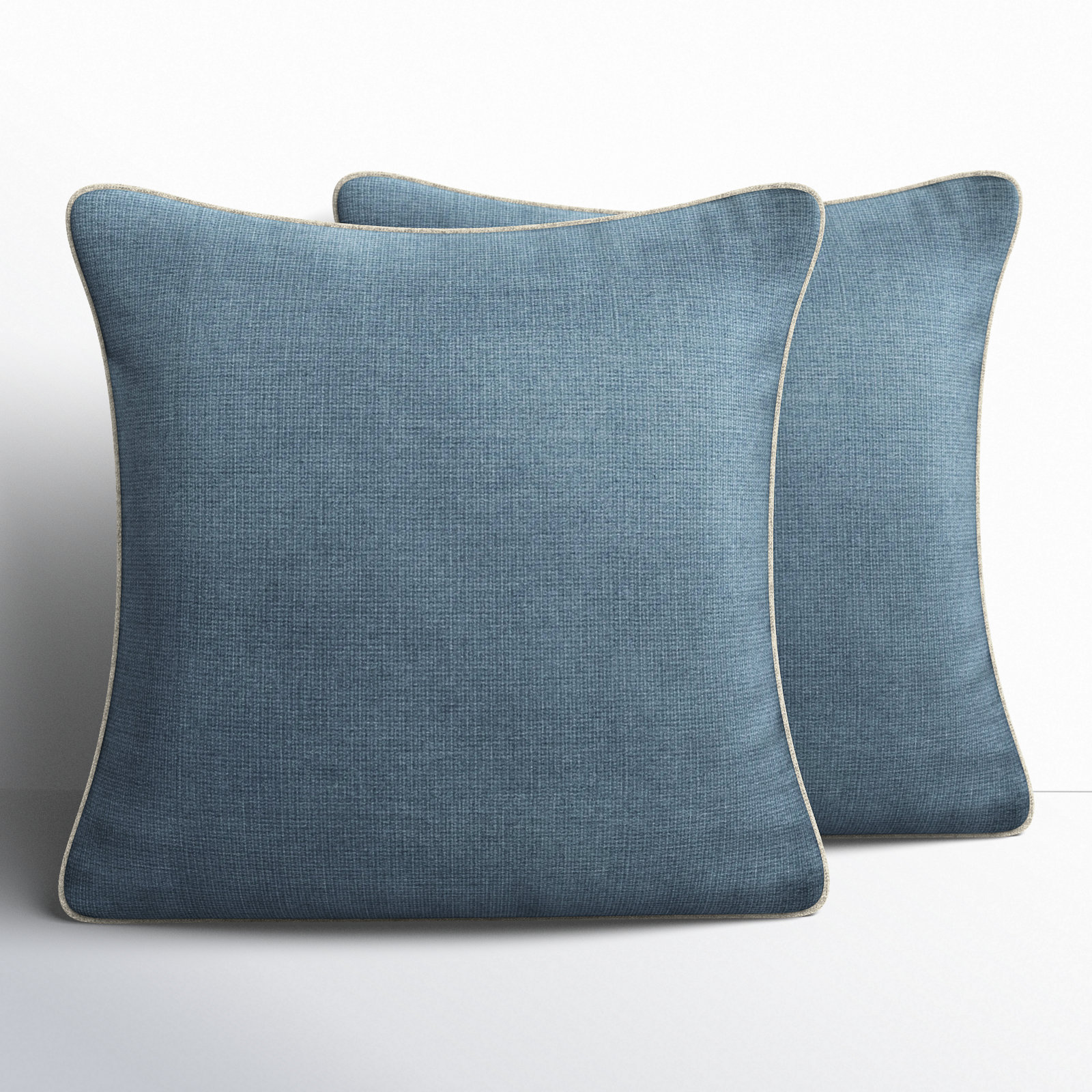 Jaclyn Sunbrella® Throw Pillow, Natural/Blue, 20" x 20"