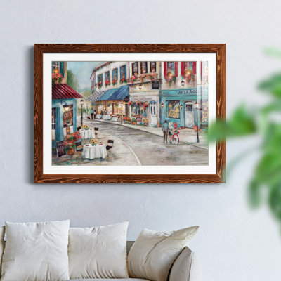 Café pittoresque - peinture encadrée