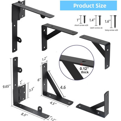 2 Sets Anti Sag Gate Kit Heavy Duty No Sag Kit Gate Corner Brace Bracket