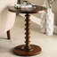 Table de style transitionnel en noyer, piédestal rond, bureau d'appoint de 12 lb, 40 lb