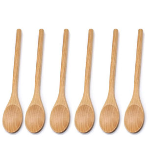 Kitchen Supply Beechwood Mixing Spoons from France 12 inch Slotted