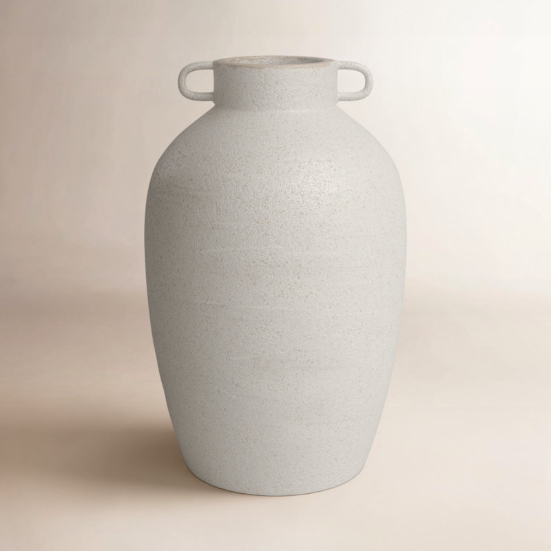 Dorsay Stoneware Table Vase, White