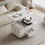 Table basse 4 en 1 avec repose-pieds pliable et roulettes Cammi