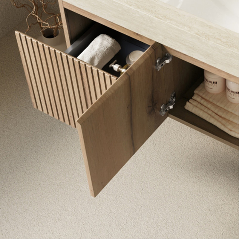 Armoire 48 po en chêne blanc seulement, sans lavabo ni dessus, sans couvercle et sans évier