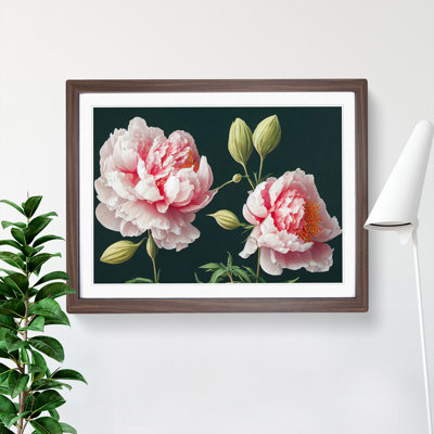 Fascinating Peony Flowers 1 Piece Single Picture Frame Wall Art