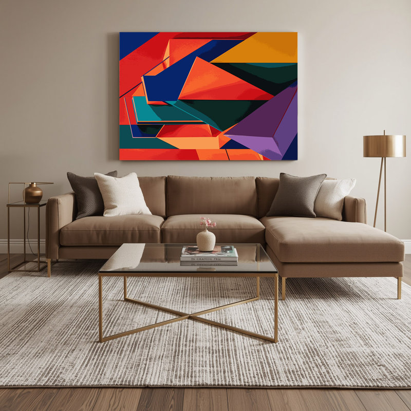 Geometric Abstraction 53 Orange Canvas Wall Art