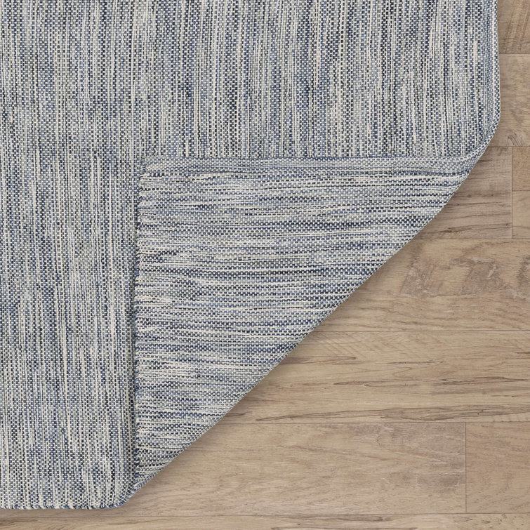 Home Conservatory Solid Blue Handwoven Handwoven Indoor/Outdoor Rug ...