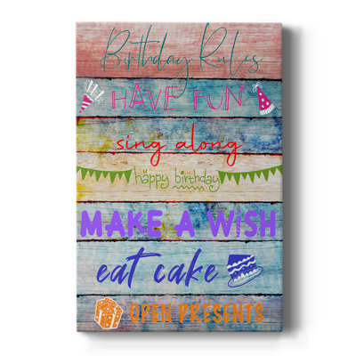 Birthday Rules - Cavas Gallery sur mesure