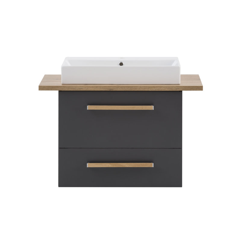 Duo 60 cm Wall-Mounted Washbasin, Anthrazit