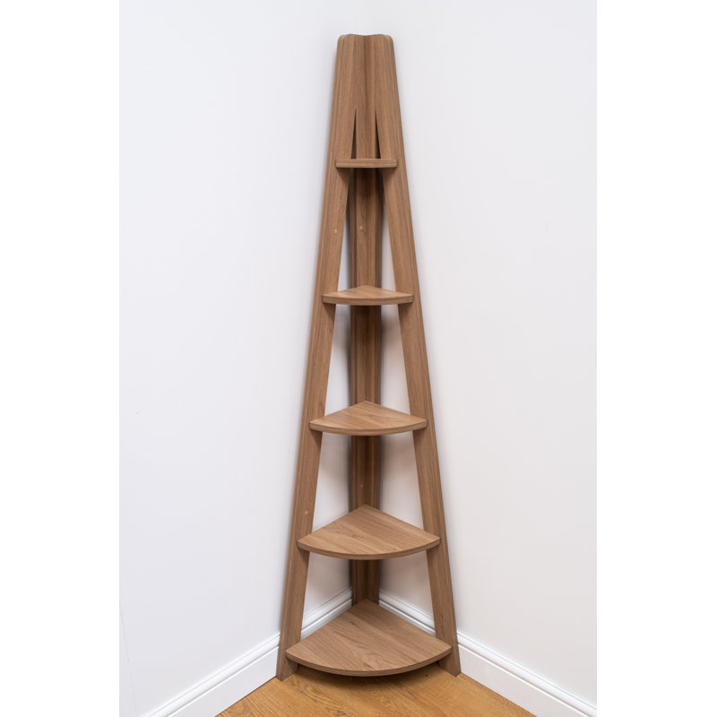Arelious 175.4cm H x 38.6cm W Corner Bookcase, Oak